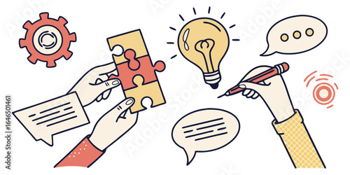 Review  set icons. Containing feedback, rating, testimonial, satisfaction, comment, opinion, like, customer, recommend and more. Solid vector icons col.