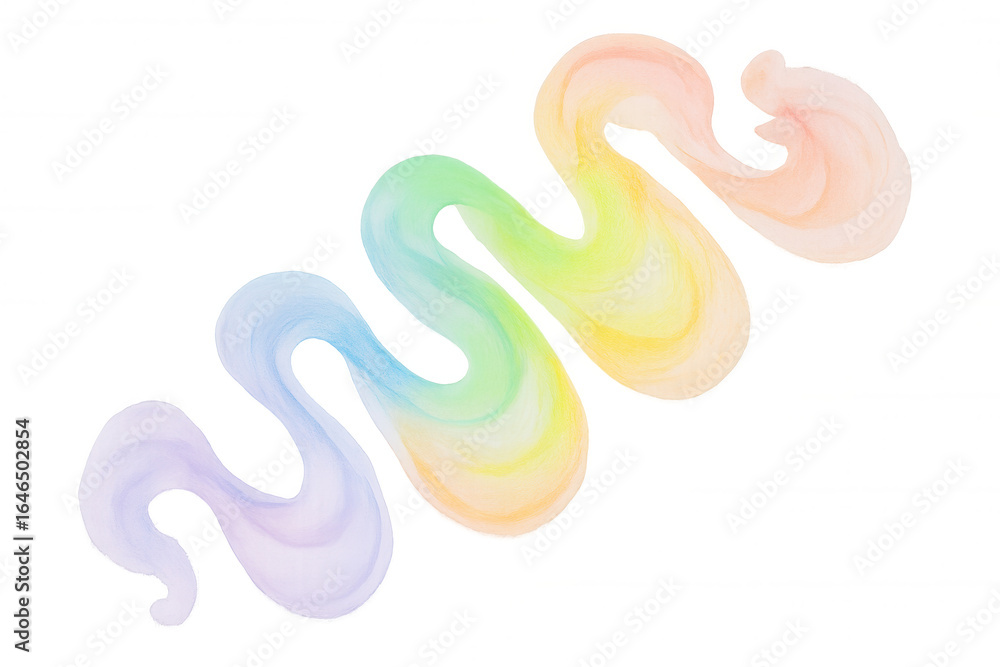 Obraz premium Flowing colorful wave pattern creating dynamic visual rhythm against transparent backdrop