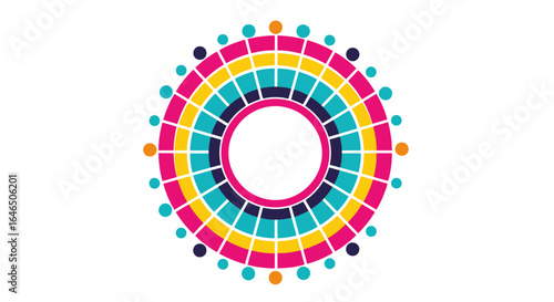 Colorful geometric circle logo representing a social network, global community, diversity, and collaboration