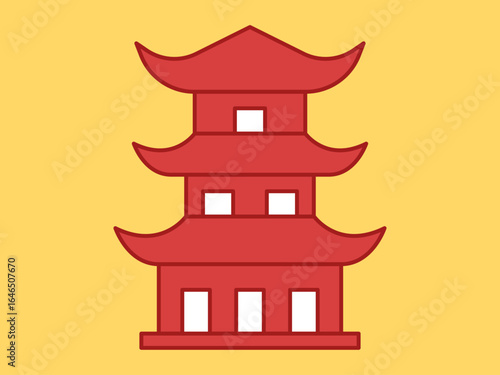 Pagoda icon. Asian culture vector icon. Flat illustration concept.