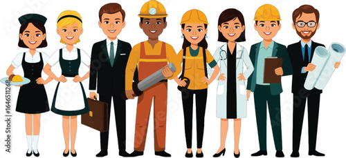 Diverse Group of People in Various Professions