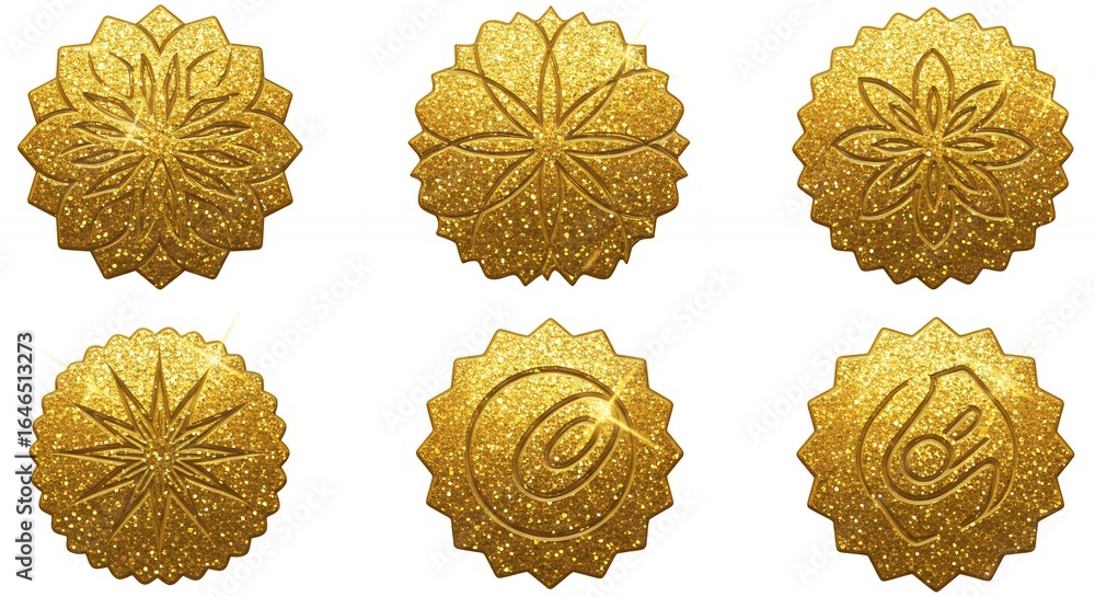 Fototapeta premium Gold decorative circular design elements