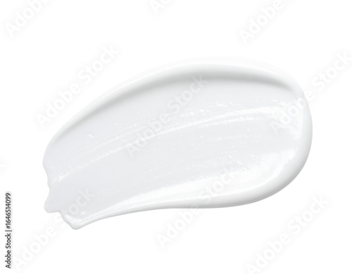 Thick glossy white cosmetic cream smear with a smooth rich texture.
