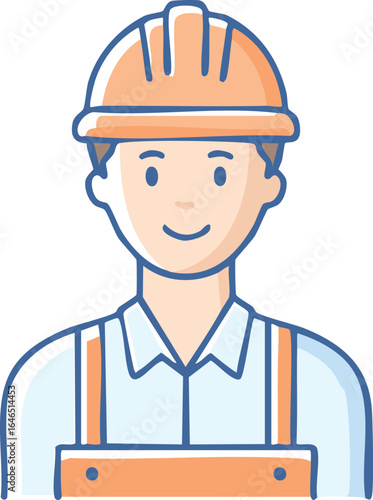 Construction worker in hard hat and overalls builder