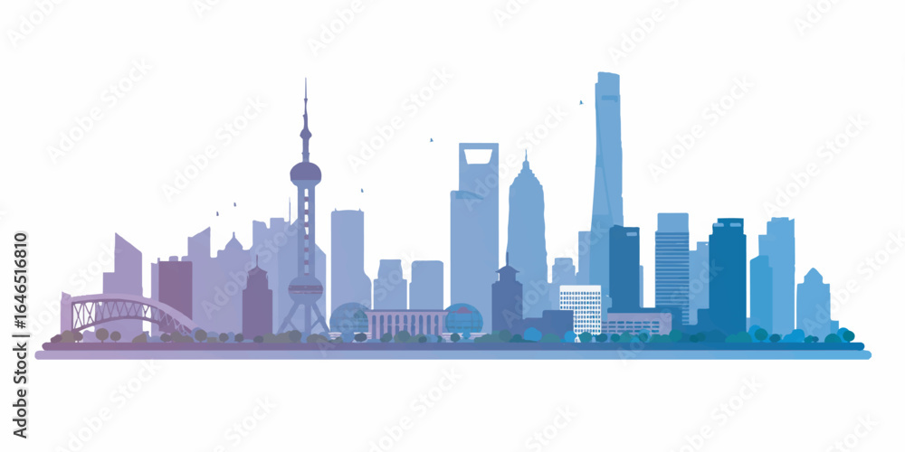 Obraz premium Seoul Skyline Vector Illustration in Modern Style