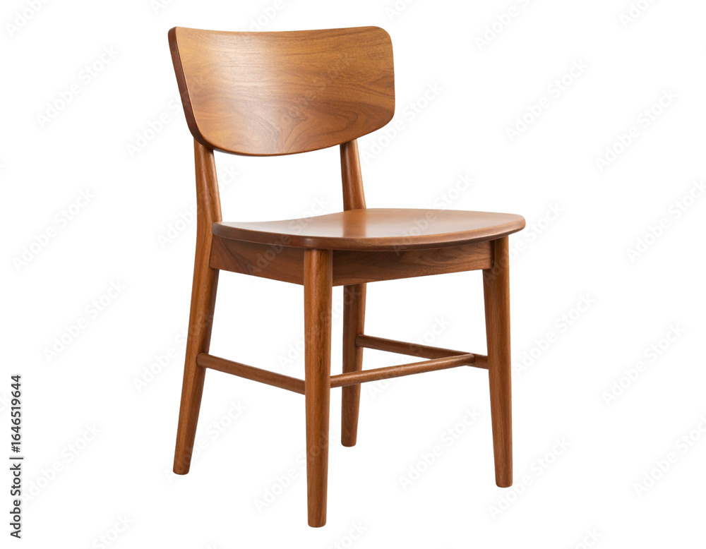 Sleek Modern Wooden Chair with Curved Ergonomic Backrest, Front View, isolated on transparent background PNG Sleek Modern Wooden Chair with Curved Ergonomic Backrest, Front View, isolated on transparent background PNG
