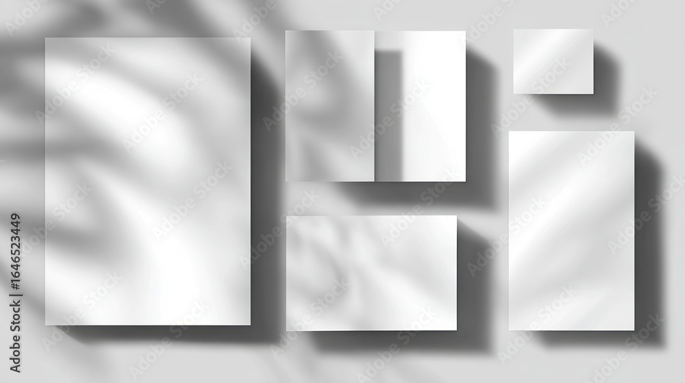 Fototapeta premium Blank Paper Mockup with Overlay of Shadow