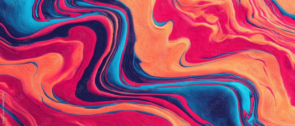 Fototapeta premium Abstract swirling vibrant colors paint texture background