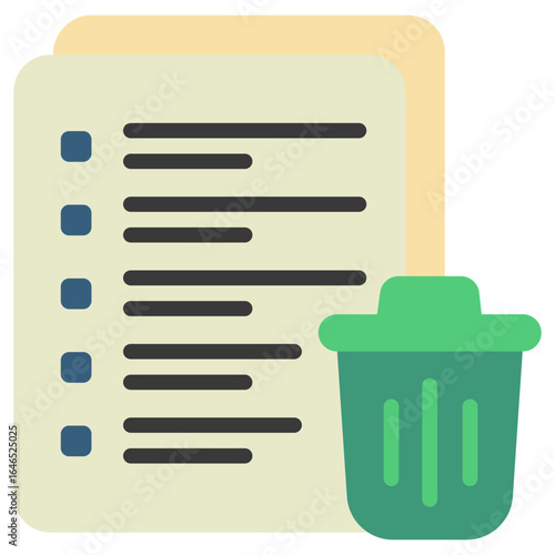 Delete Icon Mini Illustration Icon. Use For Modern Concept, Print, Ui, Ux Kit, Web And App Development. Vector Related To Office, Education, Examination And More