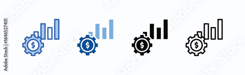 Managerial Icon Sheet Multiple Style Collection Isolated Vector