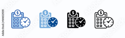 Cost Icon Sheet Multiple Style Collection Isolated Vector