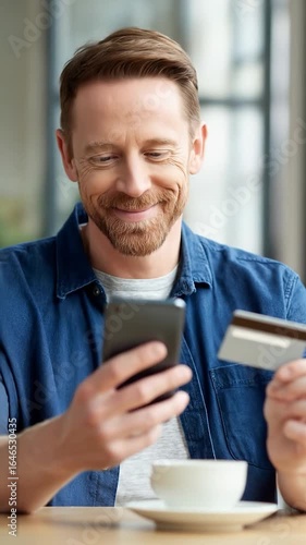 Man making online purchase