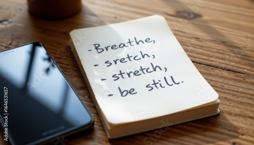 Mindfulness Practices Handwritten To-Do List for Wellness Home Office Notebook Cozy Focused