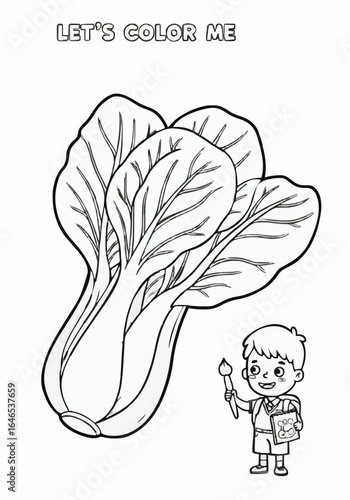 Coloring sheets for young children about bok choy