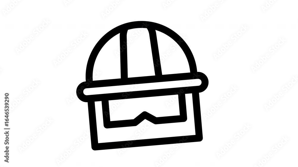 helmet minimalist stroke animation helmet minimalist stroke animation
