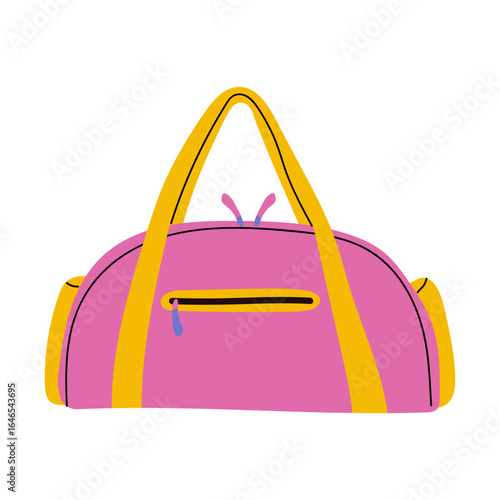 Bright pink travel bag with yellow accents for stylish journeys and adventures