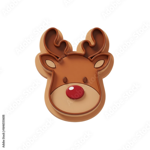 Rudolph The Reindeer Cookie Cutter Isolated On Transparent Background For Christmas Decoration