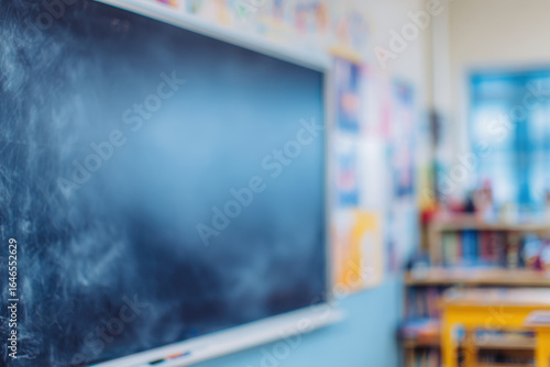 engaging lesson plan written on board featuring ar topics with blurred white text bars