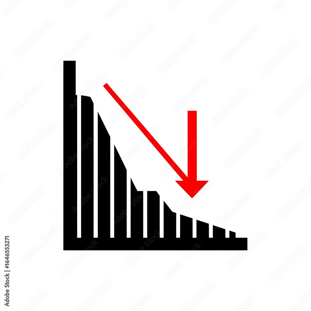 Downward Stock Chart Vector Icon Downward Stock Chart Vector Icon