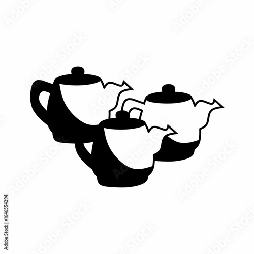 Teapot symbol. Flat linear design. Teapot icon. Isolated vector element.