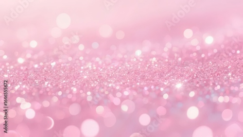 The pink background is filled with twinkling light spots, creating a dreamy, romantic and soft atmosphere.