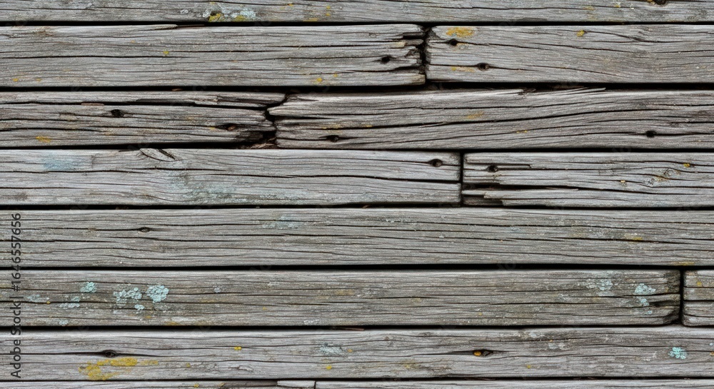 Obraz premium Weathered Gray Wooden Planks Background Texture