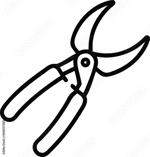 Illustration of sharp pruning shears for gardening and landscaping tasks