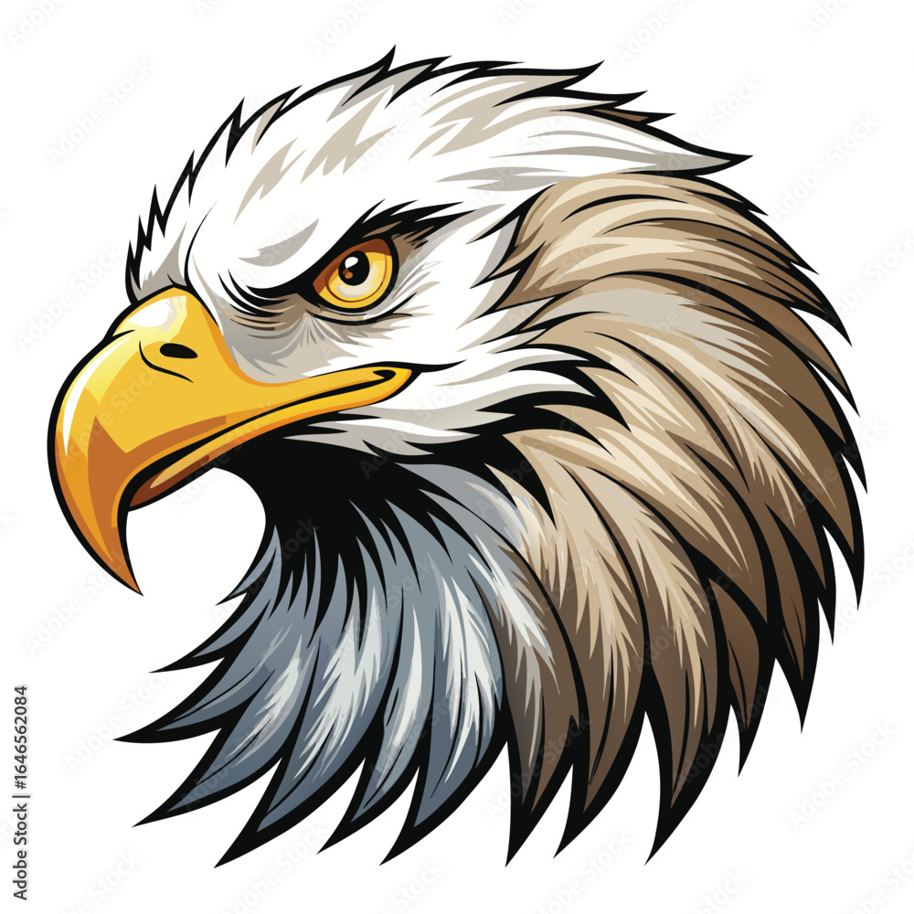 Fototapeta premium Majestic bald eagle head with fierce expression
