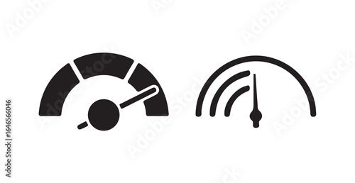 Speedometer icon set, speed indicator icon, Tachometer icon, Fast speed sign low and high barometers, vector illustration eps 10.