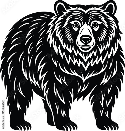 Wallpaper Mural Cartoon vector illustration of a wild brown bear head, isolated on a white background Torontodigital.ca