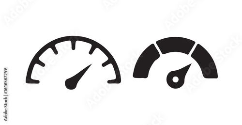Speedometer icon, Speed indicator sign, Performance concept, Speedometer set, Fast speed sign, Flat simple icon, illustration eps 10.