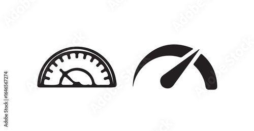 Speedometer icon set, speed indicator icon, Tachometer icon, Fast speed sign low and high barometers, vector illustration eps 10.