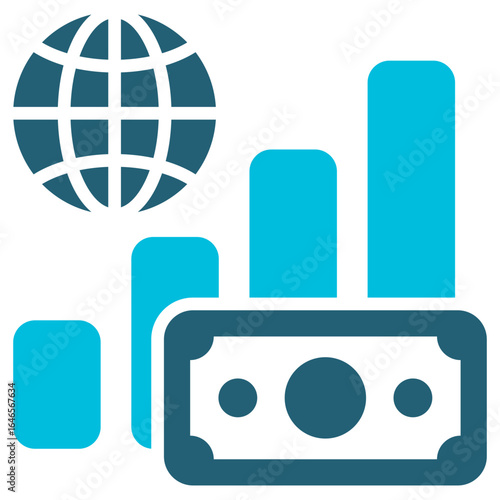 Economic Glyph Blue Icon
