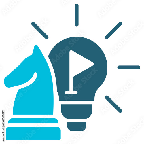 Strategies Glyph Blue Icon