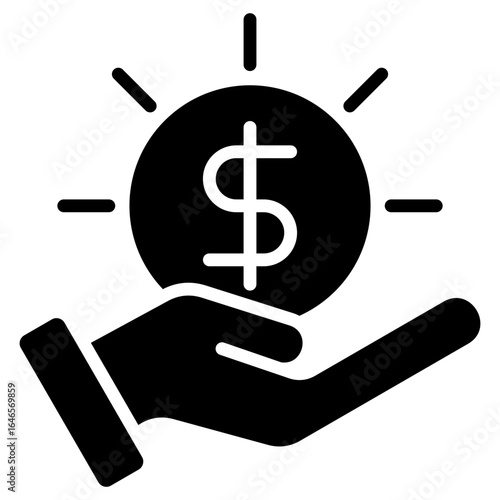 Wealth Creation Glyph Black Icon
