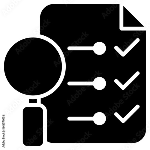 Research Glyph Black Icon
