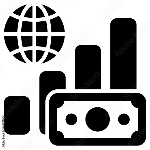 Economic Glyph Black Icon