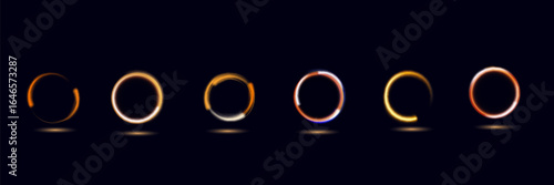 Abstract neon background. luminous circle. Luminous spiral cover. Wake wave, fire path trail line and swirl effect curve. Food isolated. space tunnel. Ellipse shimmery color.