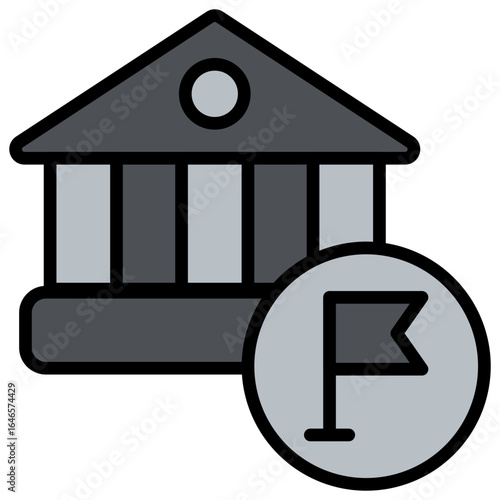 Government Grey Icon Editable Stroke