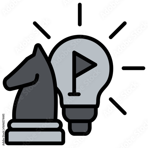 Strategies Grey Icon Editable Stroke
