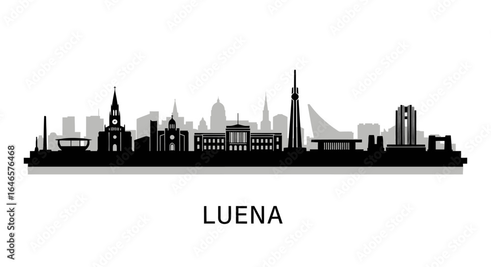 Fototapeta premium Luena city silhouette Angola skyline vector.
