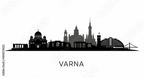 Varna Skyline Bulgaria City Silhouette.
