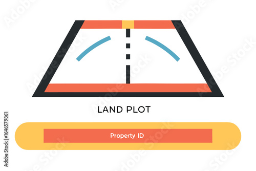 Stylized Diagram of a Land Plot with Property ID Label real estate land parcel