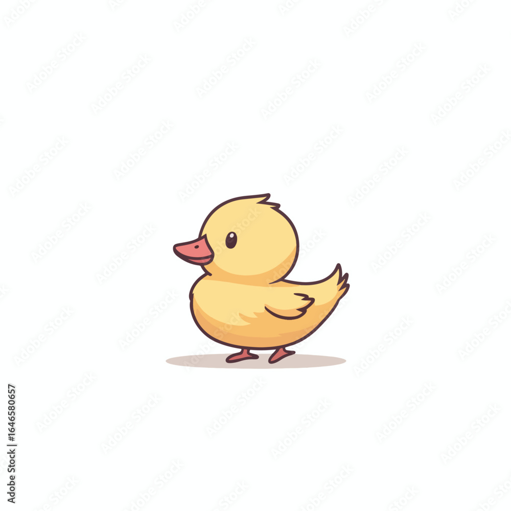 Fototapeta premium Adorable Cartoon Duckling with a Rounded Body and Cute Features