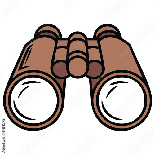 playful vintage field glasses vector graphic plain background