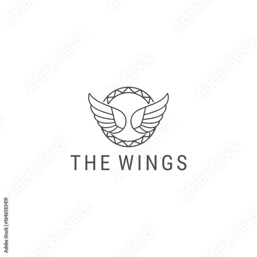Wings logo with sleek, dynamic style for freedom and powerful branding.