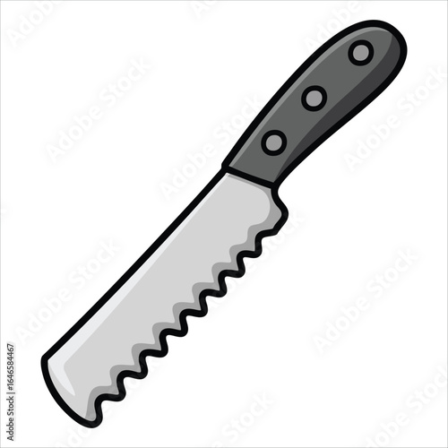 playful serrated loaf cutter vector graphic plain background