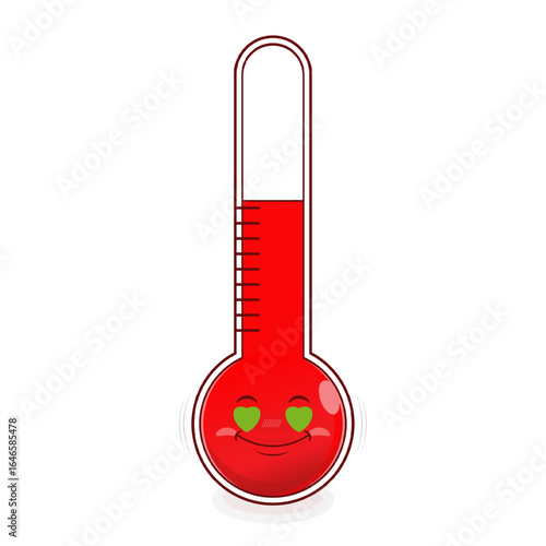 thermometer love face cartoon cute