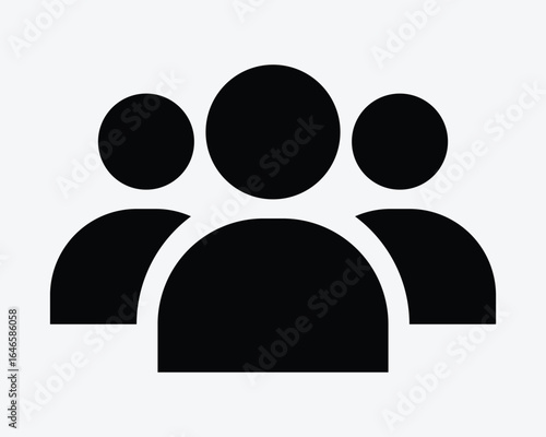 Group User Icon Team of People Symbol Teamwork Business Network Friends Avatar Community Band Crowd Office Staff Partnership Stick Figure Man Human