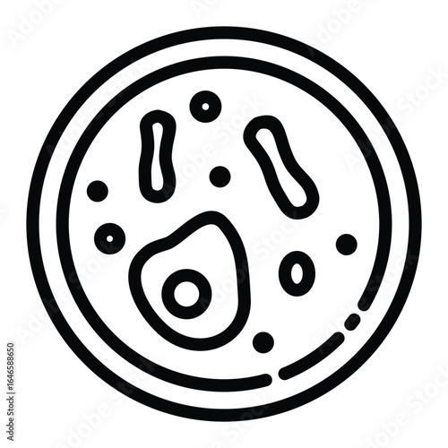 Simplified Line Icon Representation of Cells in a Petri Dish.